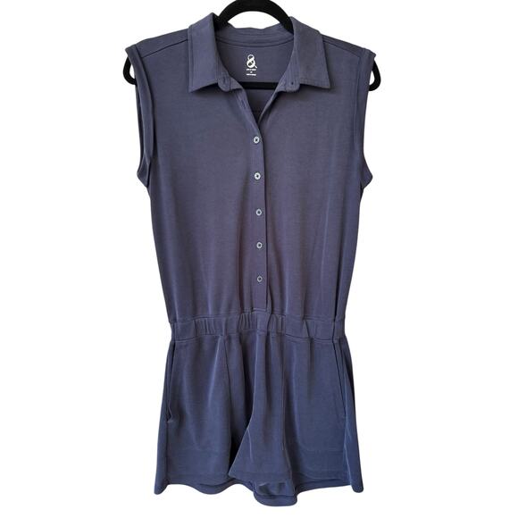 Lou & Grey Women's Navy Blue Soft Sandwashed Utility Romper Size XS - Picture 2 of 6